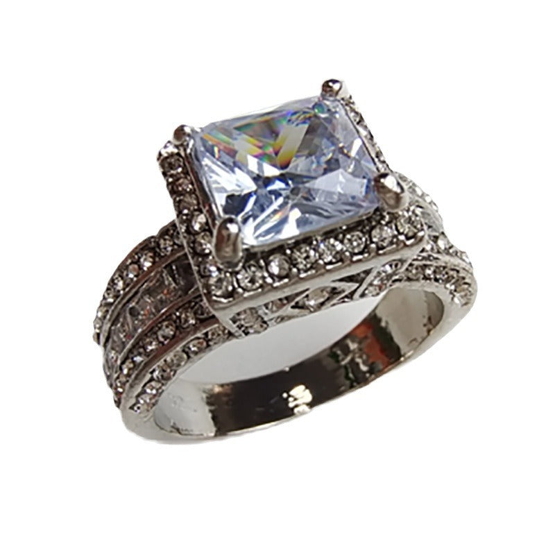 Slouchy Sier Fashion Female Engagement Ornament Rings
