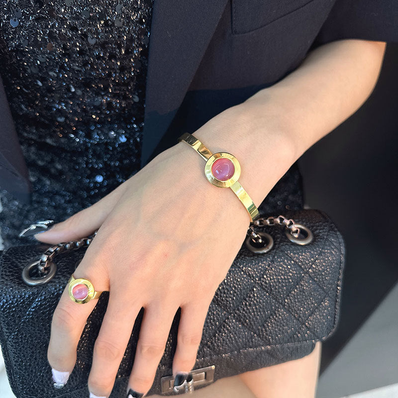 Women's Fashion Simple Stainless Steel Open Geometric Rings