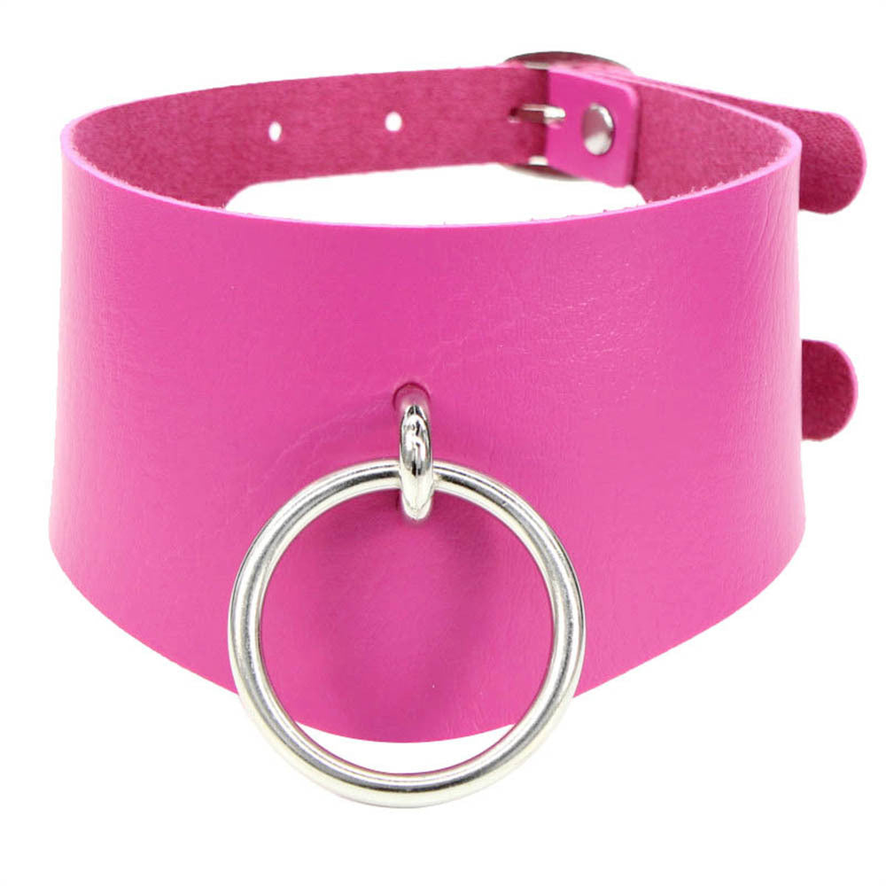 Nightclub Punk O-shaped Street Shooting Leather Necklaces