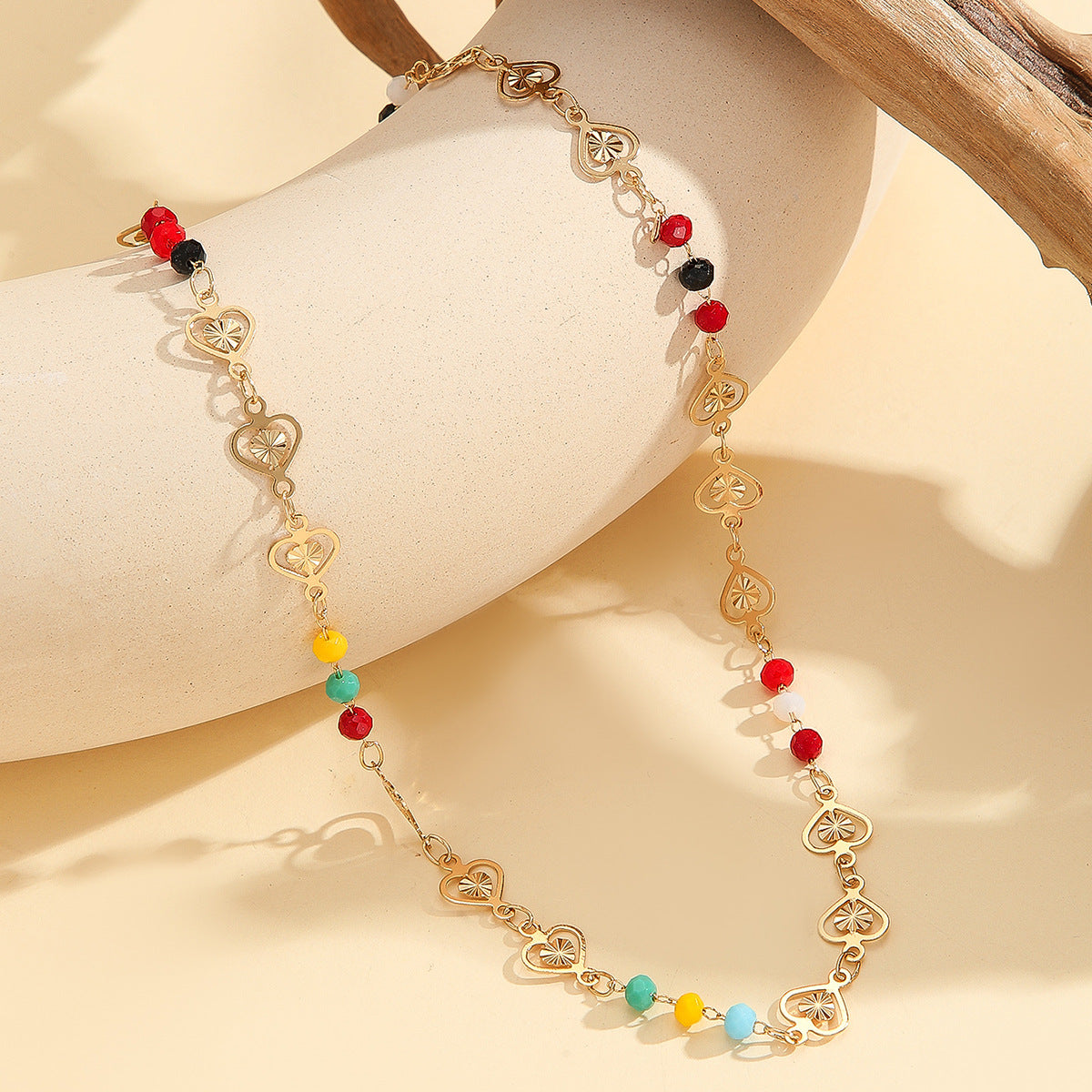 Trend Multicolor Cutout Love Female Simple Necklaces