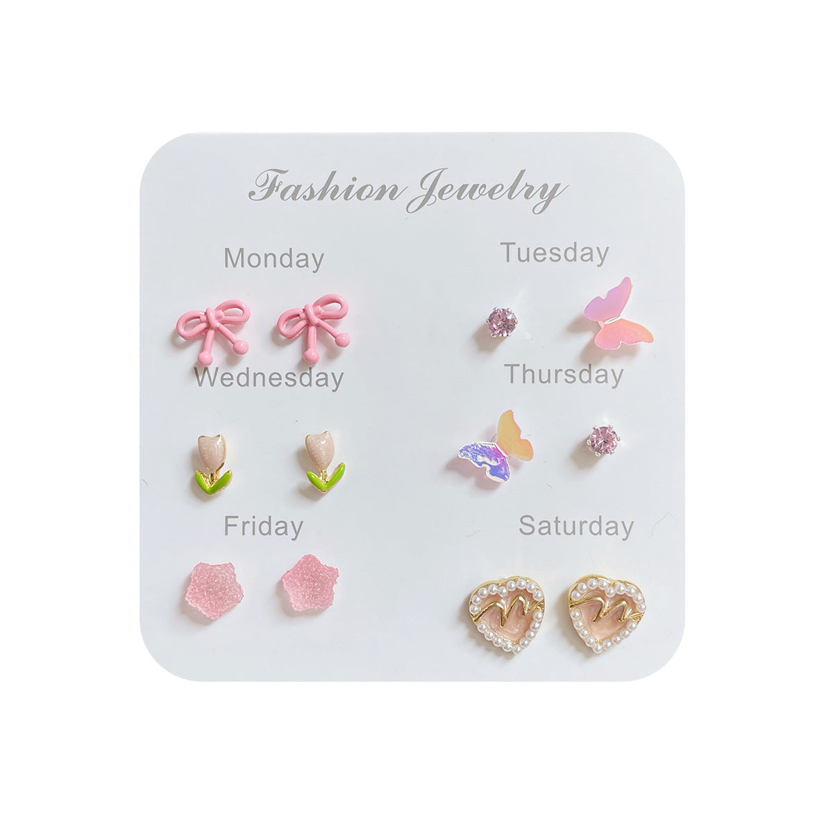 Women's Summer Mint Green Set Sier Needle Rings