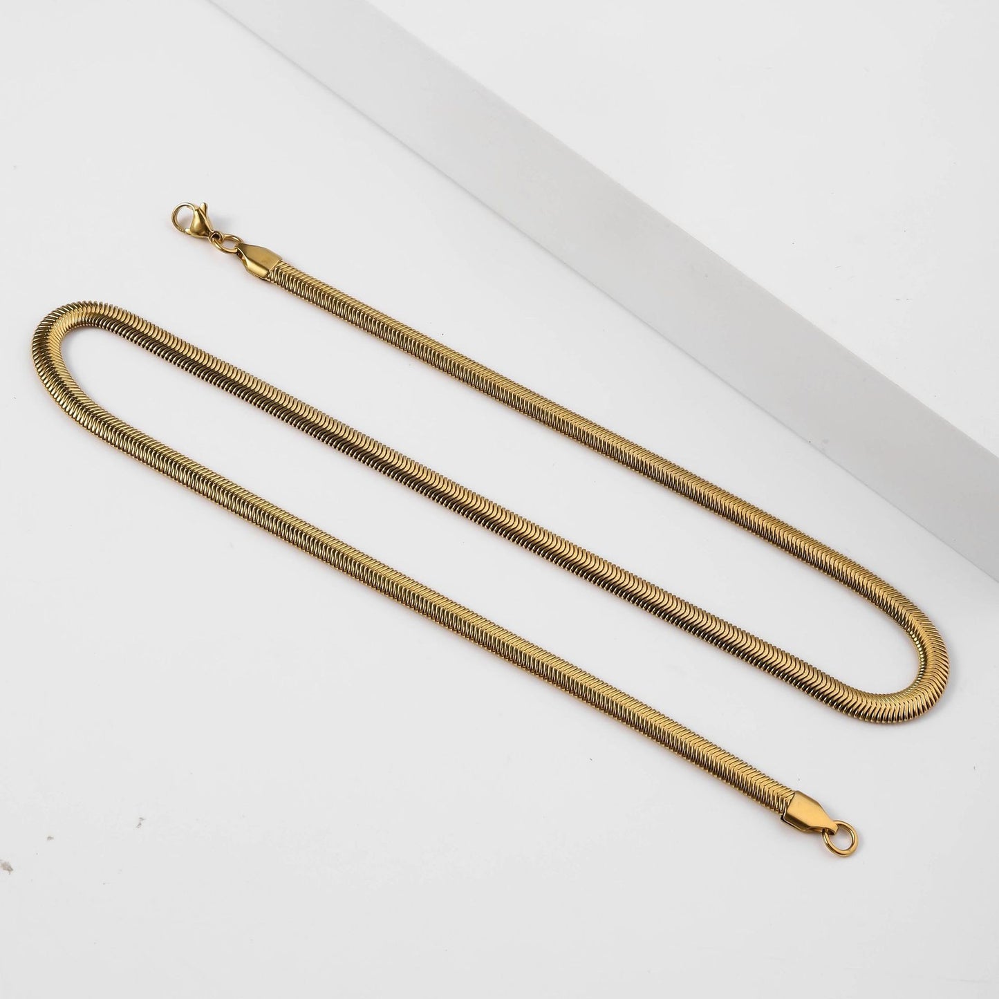 Steel Chain Like Flat Snake Choker Bones Male Female Personality Necklaces