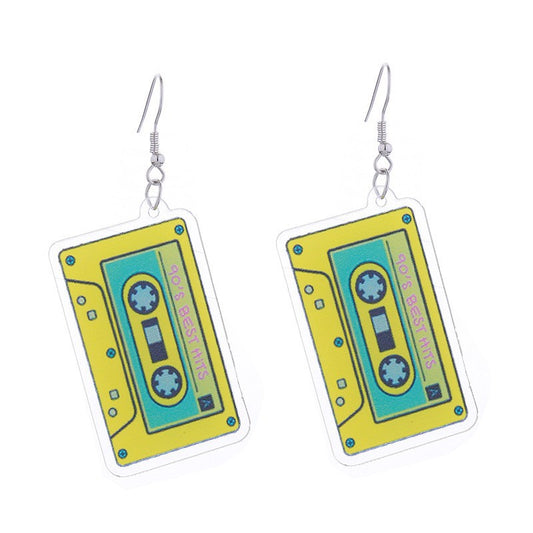 Simple Stylish Personality Acrylic Printed Retro Earrings