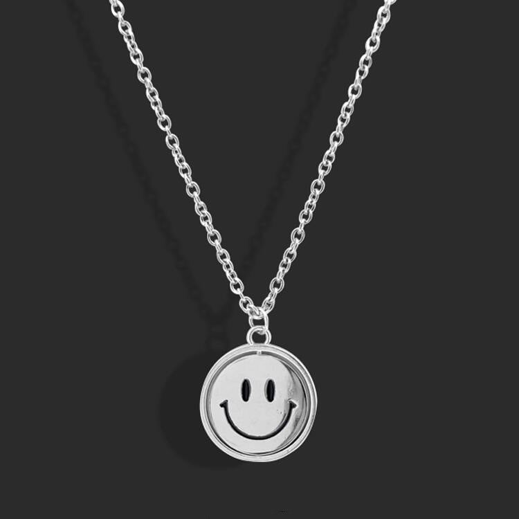Women's & Men's National Fashion Rotating Smiley Street Double-sided Necklaces