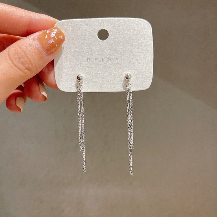 Sier Needle Cool Lady Temperament Butterfly Earrings