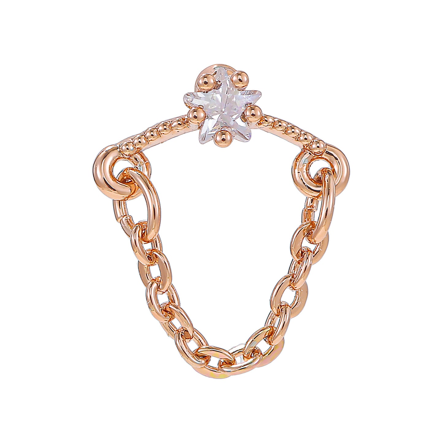 Rod Piercing Micro Inlaid Zircon Double Earrings