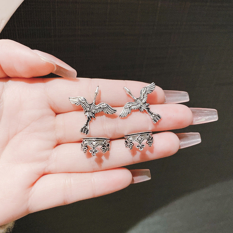 Style Antique Retro Personalized Yu Crane Niche Earrings