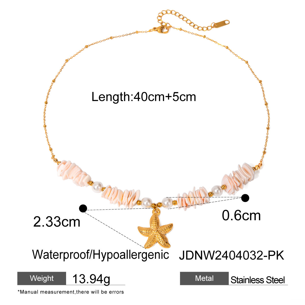 Gold Stainless Steel Starfish Shell Conch Summer Bracelets