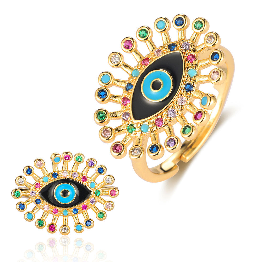 Women's Light Luxury Ornament Dripping Oil Thin Rings