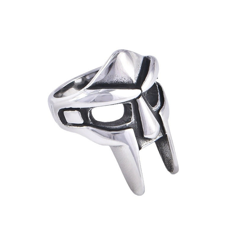 Men's Stainless Steel Ornament Retro Personality Mask Rings