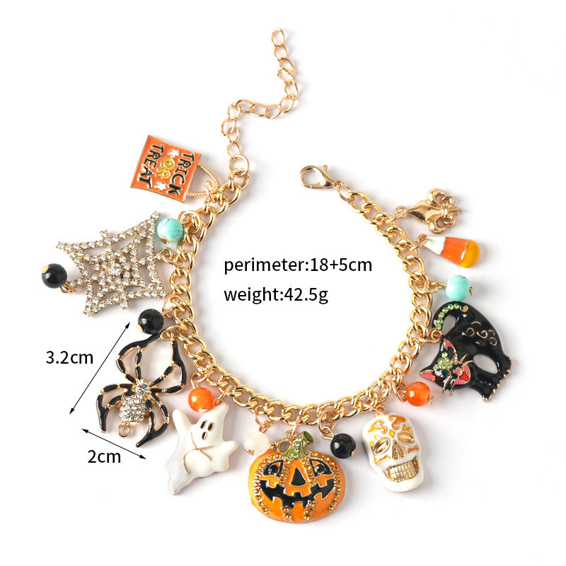 Halloween Diamond Spider Ghost Pumpkin Skull Bracelets