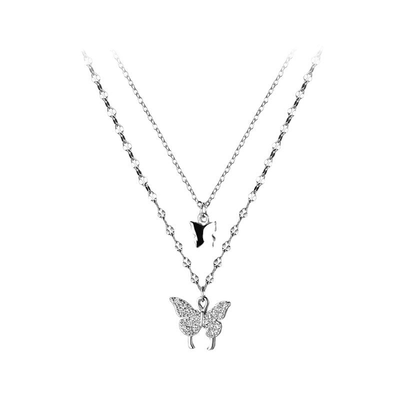 Women's Butterfly For Rhinestone Trendy Cold Clavicle Necklaces