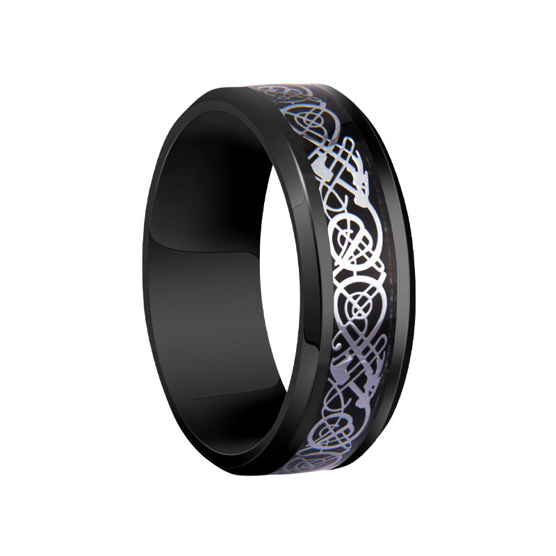 Men's Elegant Dragon Pattern Xi For Rings