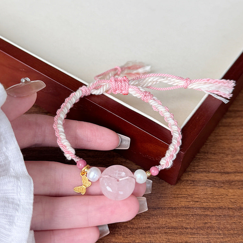 Fairy Sweet Gentle Natural Pink Crystal Bracelets