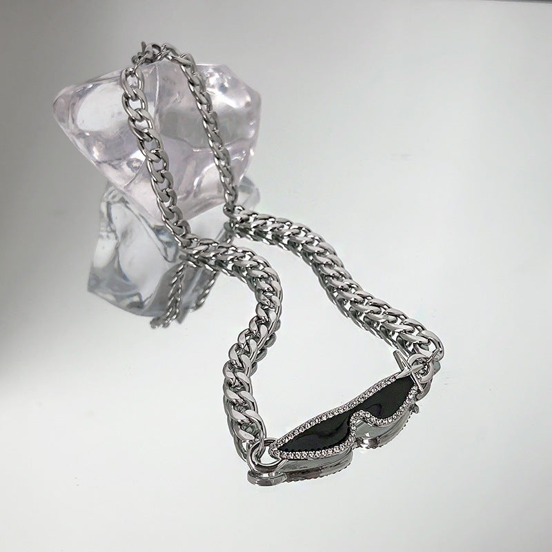 Women's Diamond Titanium Steel Cuban Hip Hop Necklaces