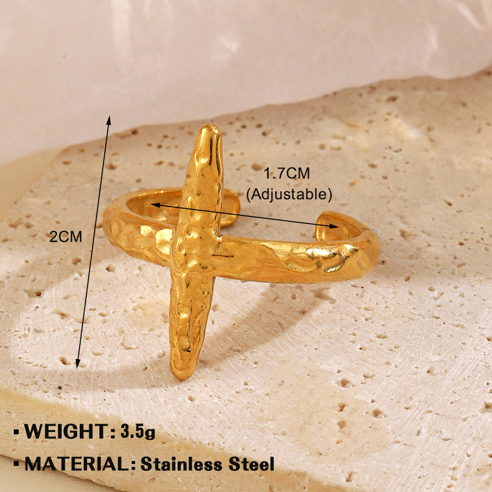 Open Personalized Hip Hop Gold Plated Irregular Rings