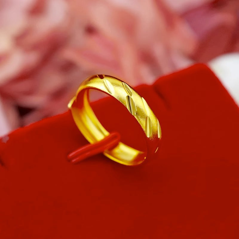 Women's Sand Surface Open Mouth Simple Meteor Rings
