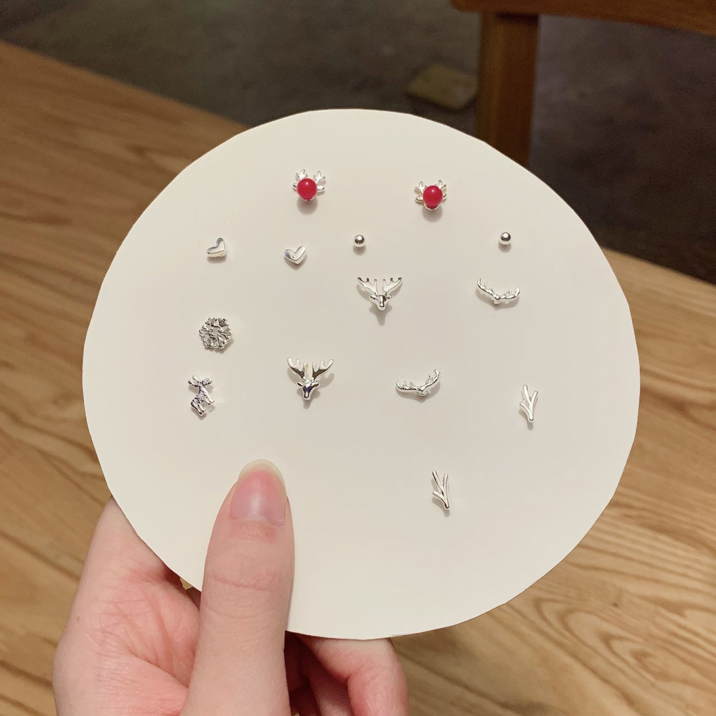 Pair Pack Sier Suit Cute Sweet Earrings