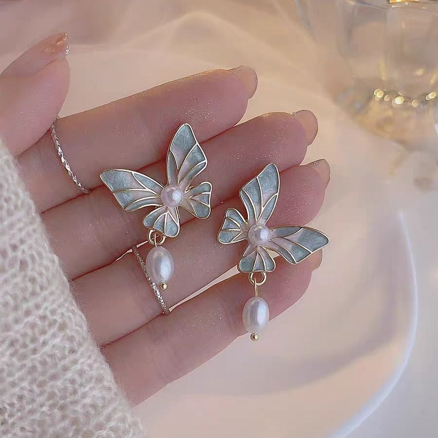 Dopamine Flower Suitable Small Female Purple Pink Earrings