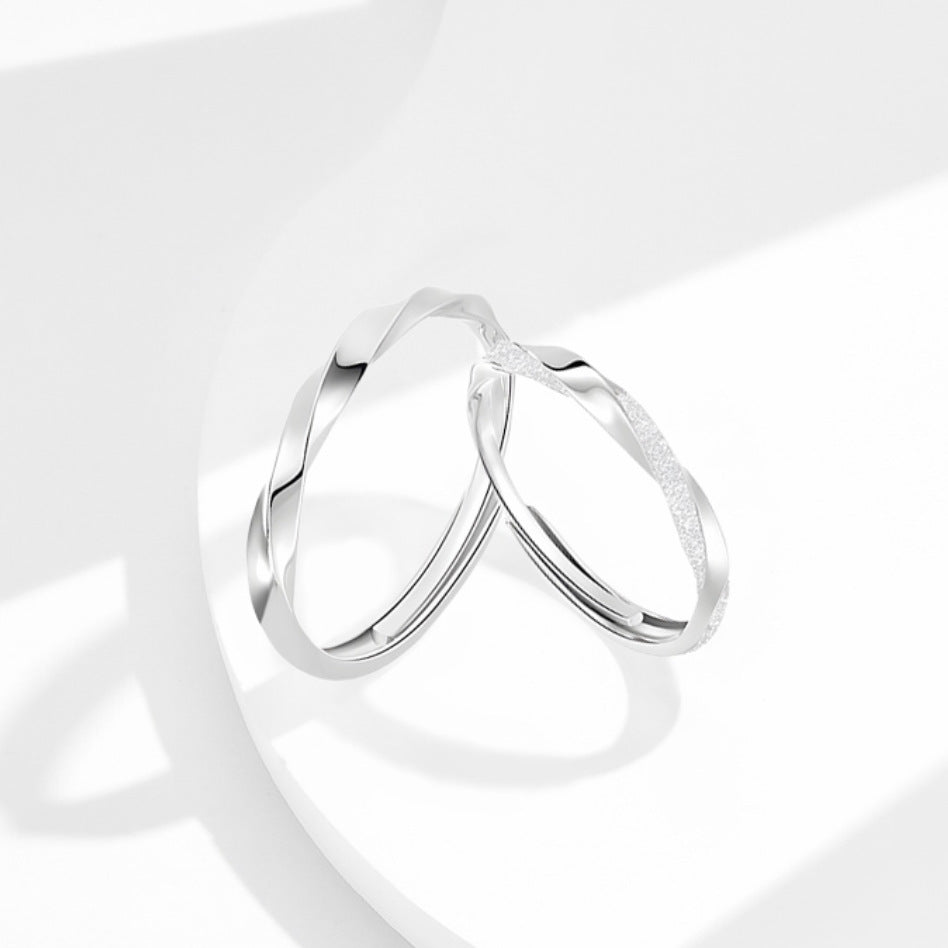 Women's & Men's Mobius Pure Sier Couple Design For Rings