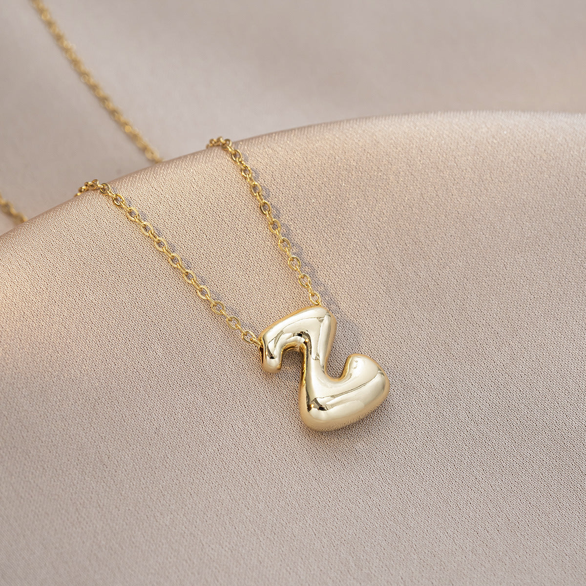 Female Glossy Balloon Bubble Cute Chubby English Letters Temperament Clavicle Necklace