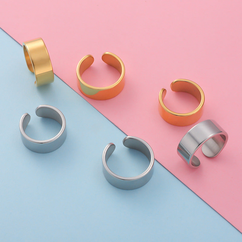 High-grade Pure Shiny Side Big Finger Stainless Steel Shaped Rings