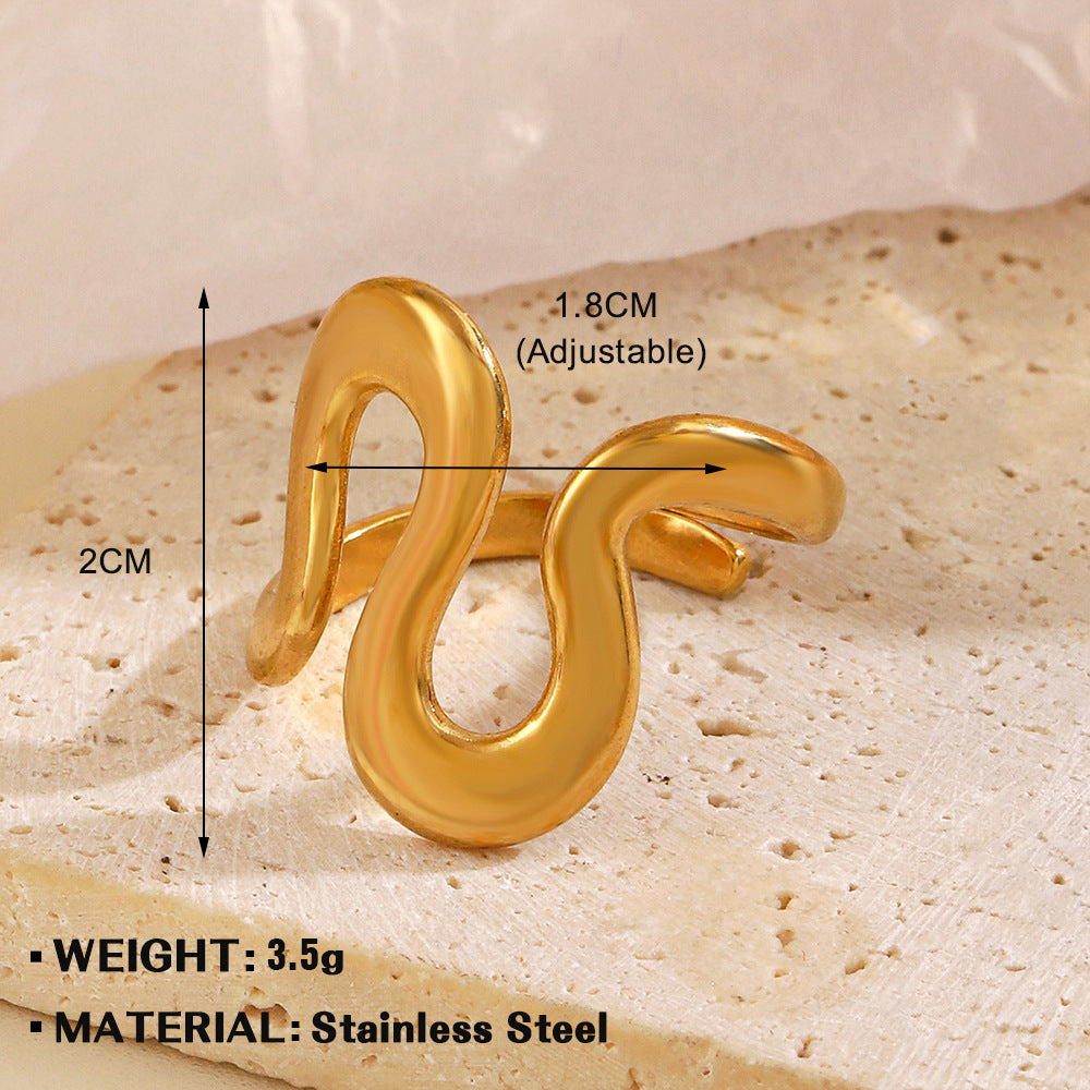 Open Personalized Hip Hop Gold Plated Irregular Rings