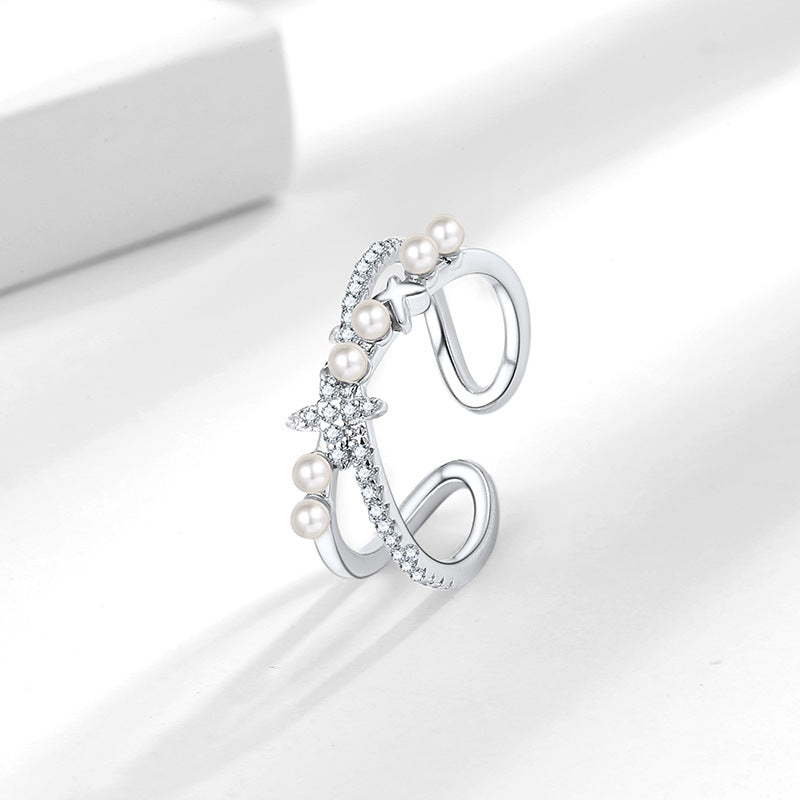 Circles Star Pearl Female Summer Fashion Rings