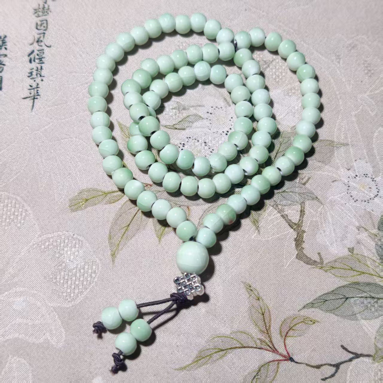 Women's Chinese Style Three-circle Twin Beads Ceramic Bracelet