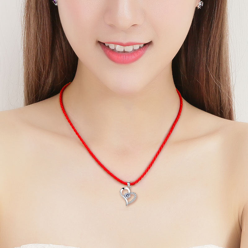 Korean Style Cotton Black String Red Rope Necklaces