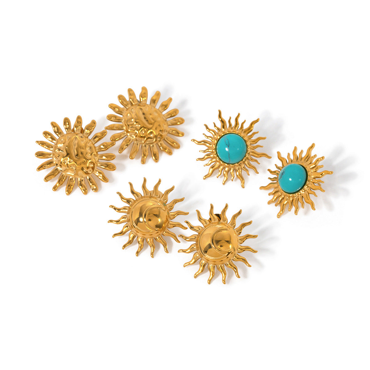 Style Personality Gold Stainless Steel Inlaid Earrings