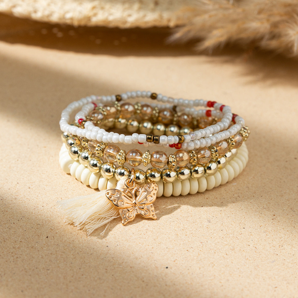 Style Bohemian Bead Design Sense Niche Contrast Bracelets