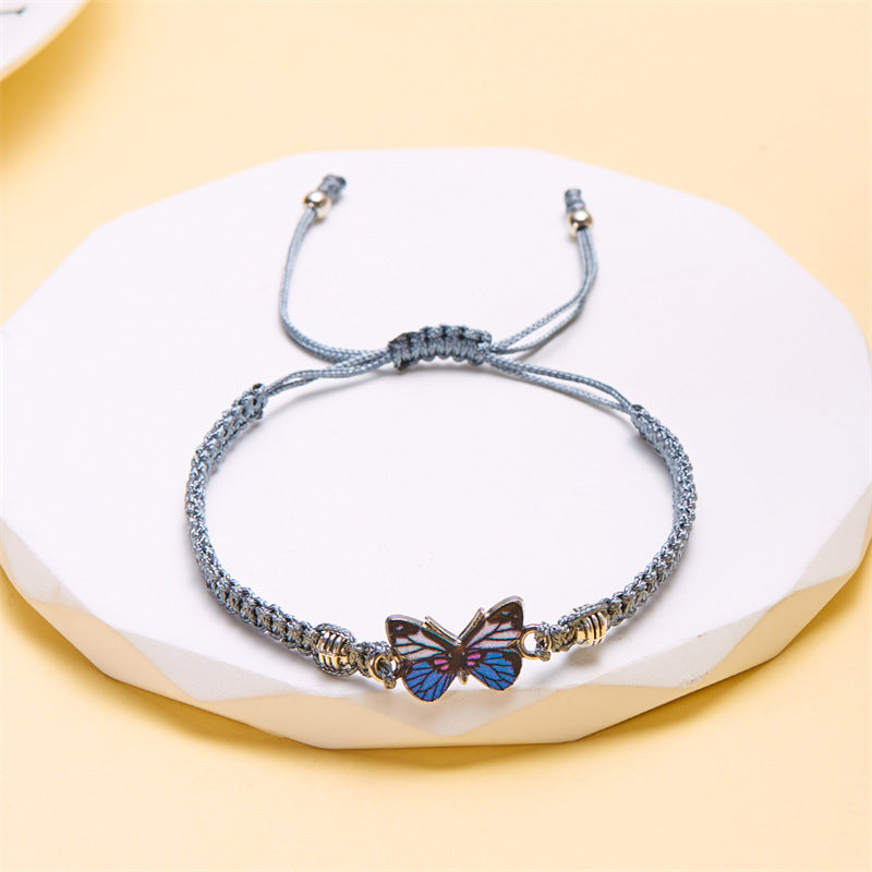 Butterfly Flower Female Girlfriend Gifts Hand-woven Bracelets