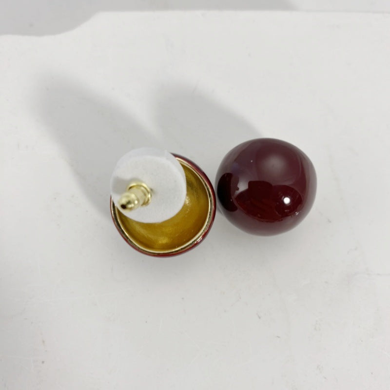 Women's Retro Enamel Drip Glazed Ball Light Earrings