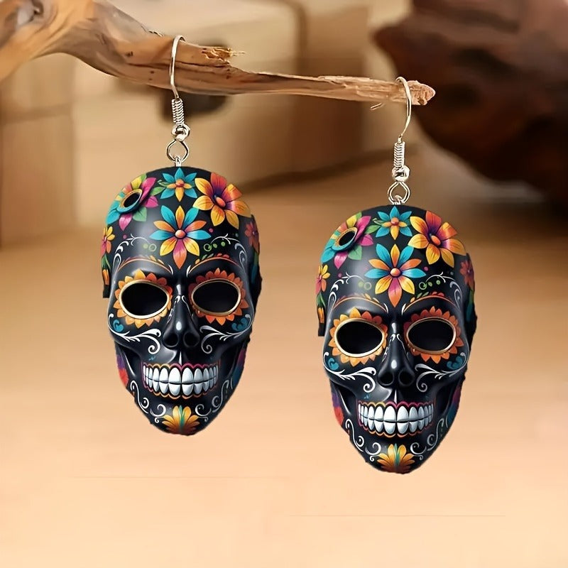 Horror Hip Hop Skull Acrylic Creative Earrings