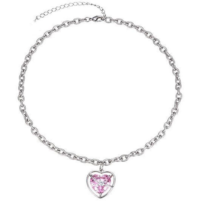 Women's Diamond Hollow Out Heart Clavicle Chain Necklaces