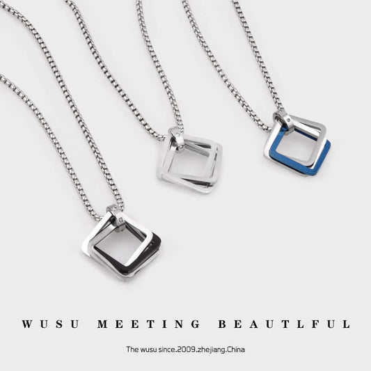 Women's & Men's Titanium Steel Trendy Cool Simple Personalized Necklaces