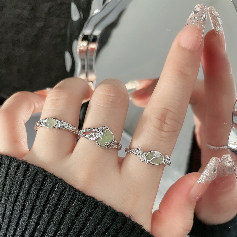 Women's Irregular Texture Rose Open National Fashion Rings