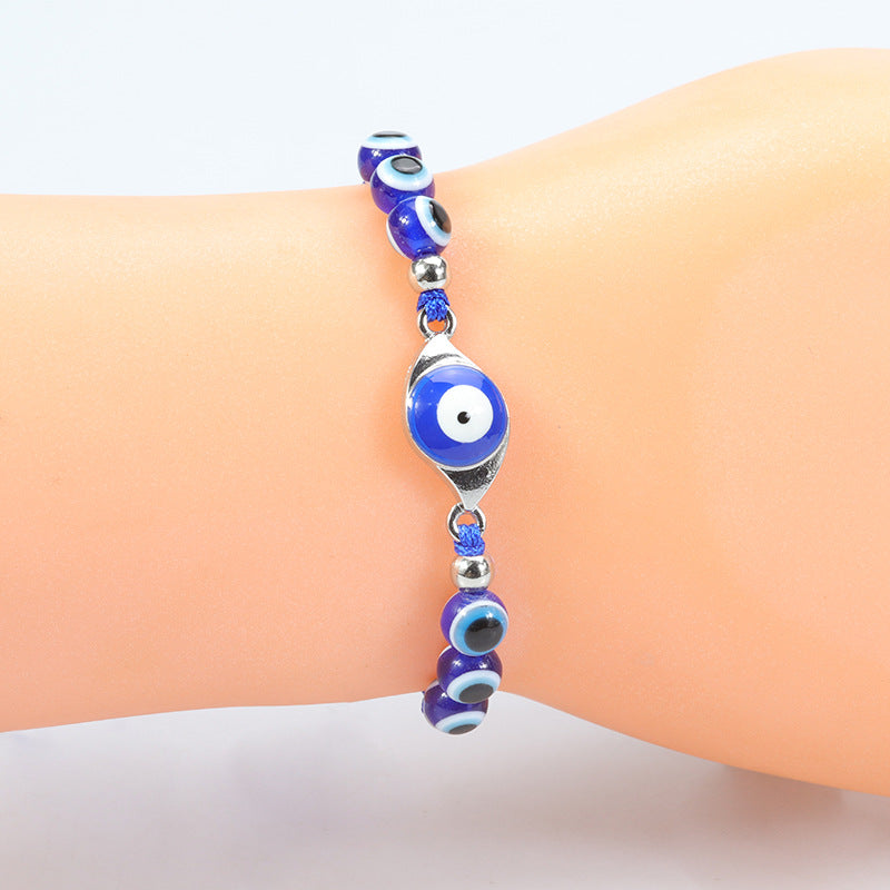 Devil's Eye Blue Fish Beaded Charm Bracelets