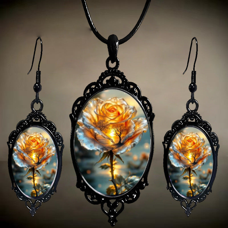 Fashion Elegant Glass Suite Romantic Gift Jewelry Set