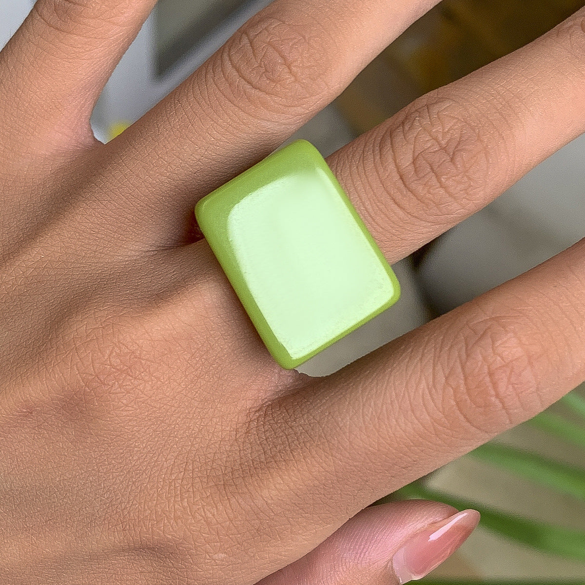 Personality Acrylic Simple Geometric Trend Square Rings