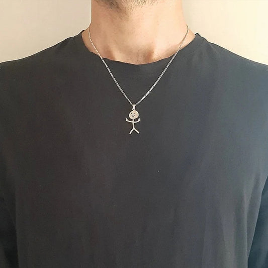 Vertical Middle Finger Fun Hip Hop Necklaces