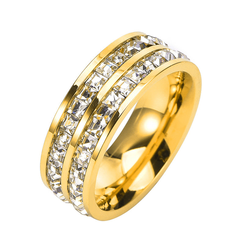 Women's & Men's High-grade Starry Single Double Titanium Steel Rings