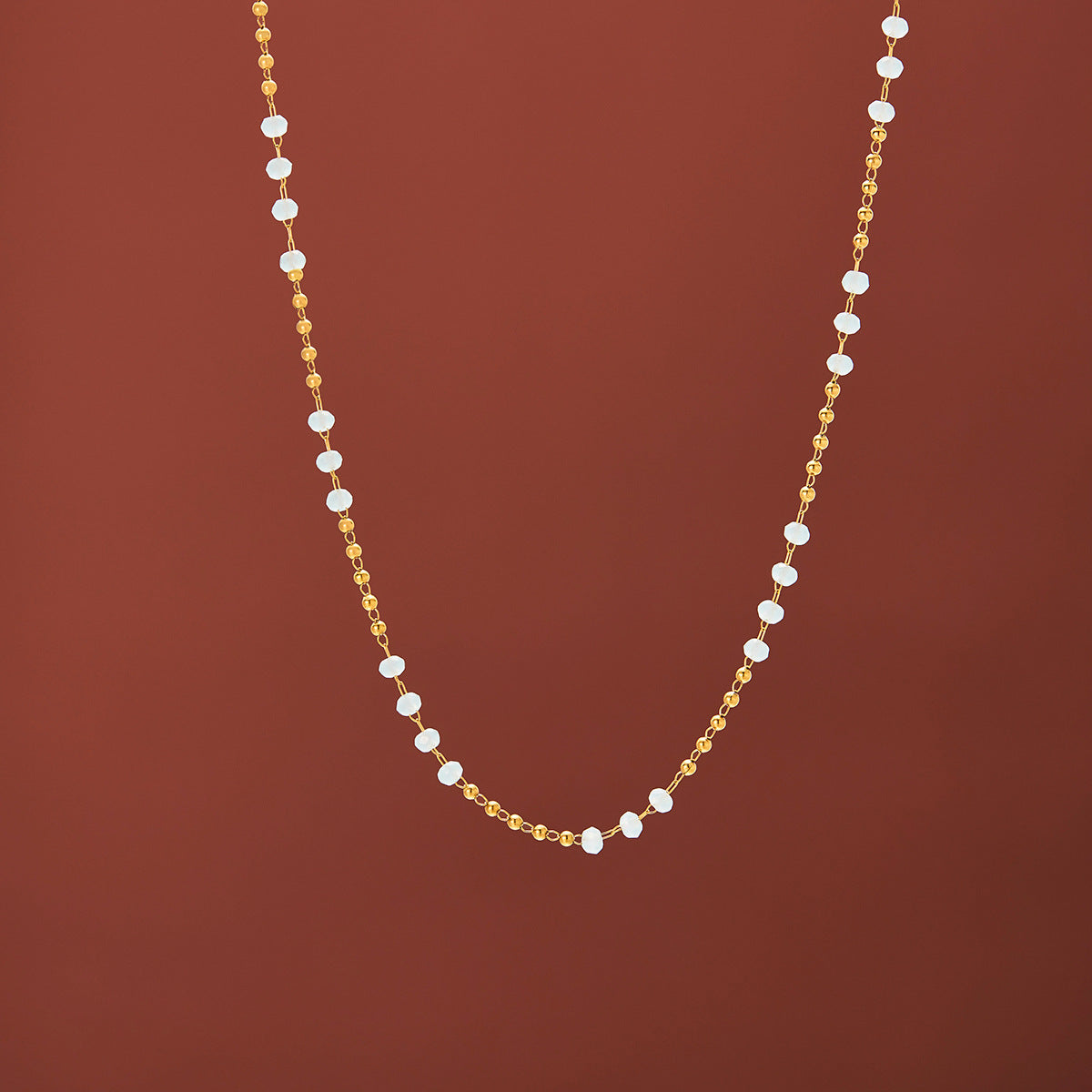 Warm Ornament Sky Blue Handmade Bead Necklaces