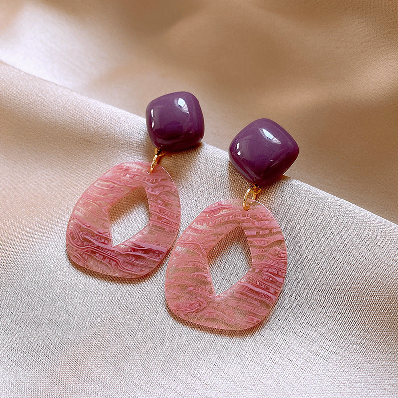 Needle Transparent Resin Geometric Simple High Earrings