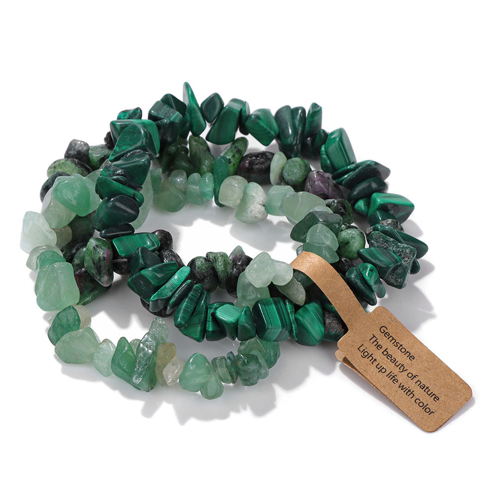 Women's & Men's Gravel Beads Three-piece Kraft Paper Tag Bracelets