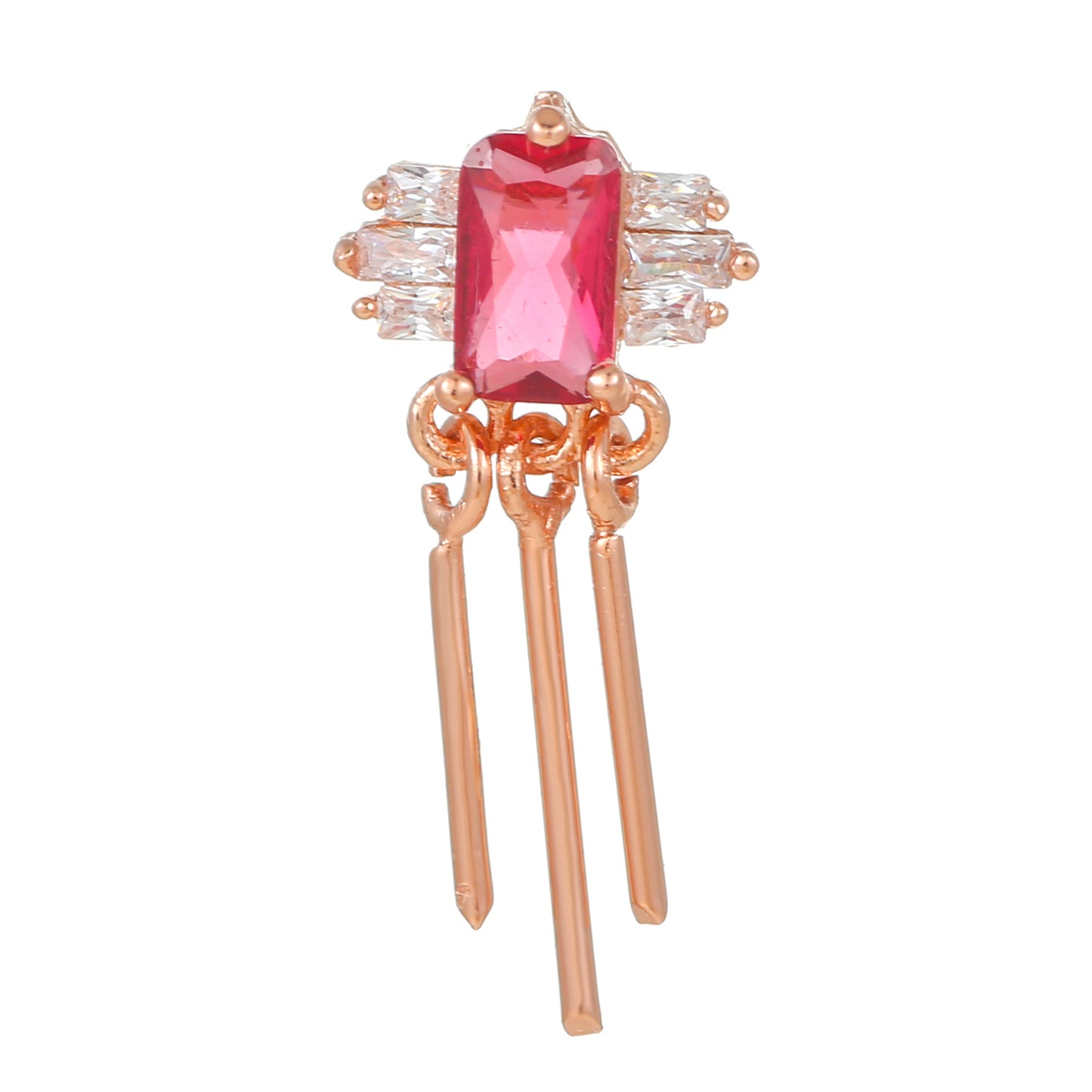Color Zircon Ear Bone Stainless Steel Earrings