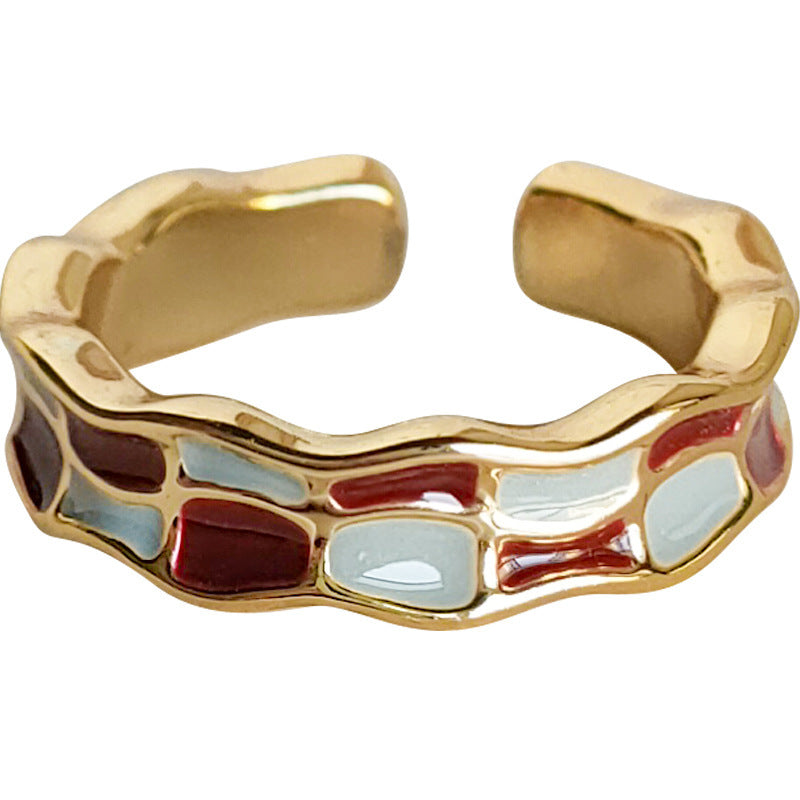 Enamel Vintage Open Mouth Index Finger Artistic Style Bracelets