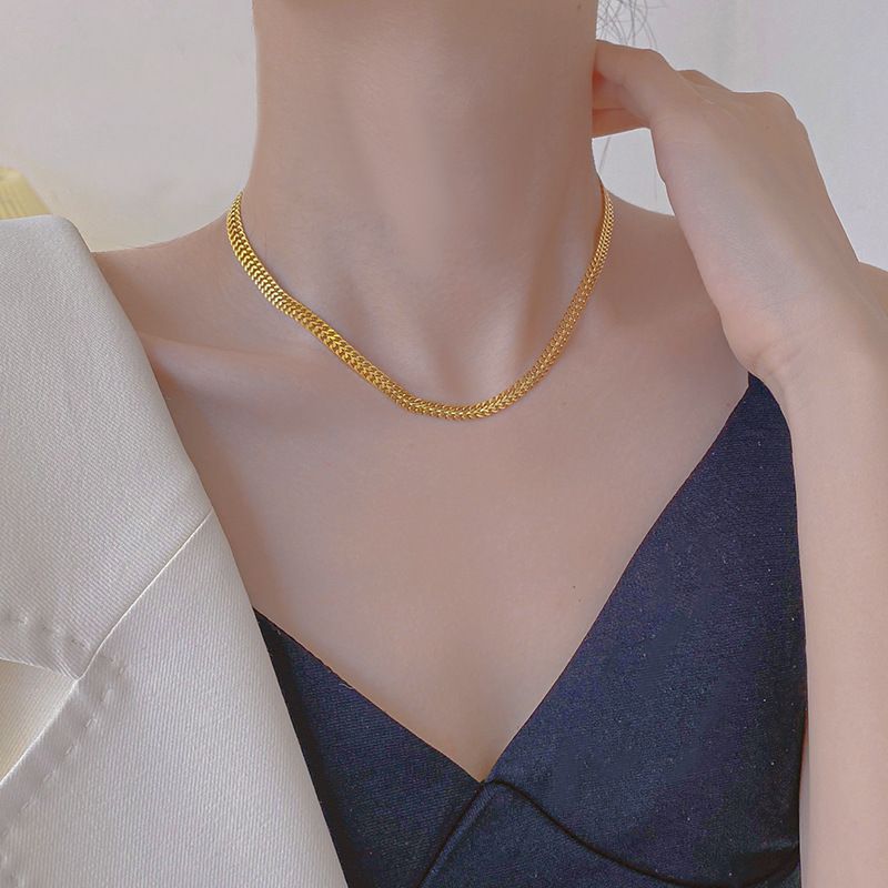 Simple Retro Minority Thick Chain Gold Fashion Advanced Clavicle Necklaces