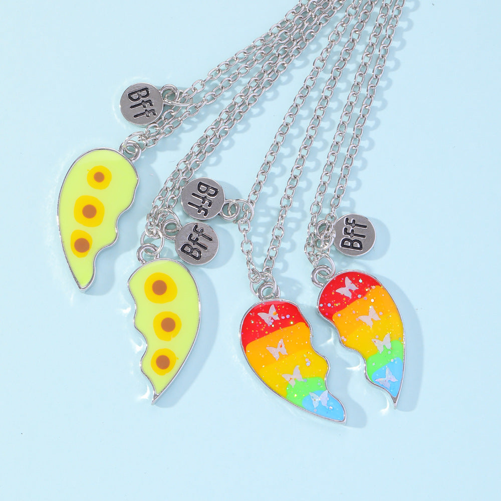 Good Friend Love Colorful Cartoon Girlfriends Necklaces